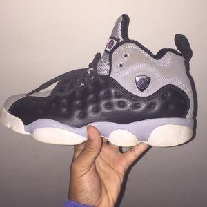 grey black and pink jordans